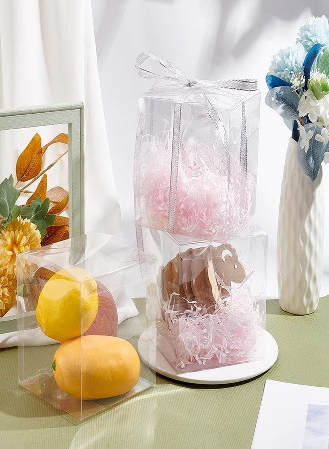 BENECREAT 10PCS Clear Wedding Favour Boxes 5x5x5 Square PVC Transparent Gift Boxes for Candy Chocolate Halloween Christmas Gift Packaging - Image 5